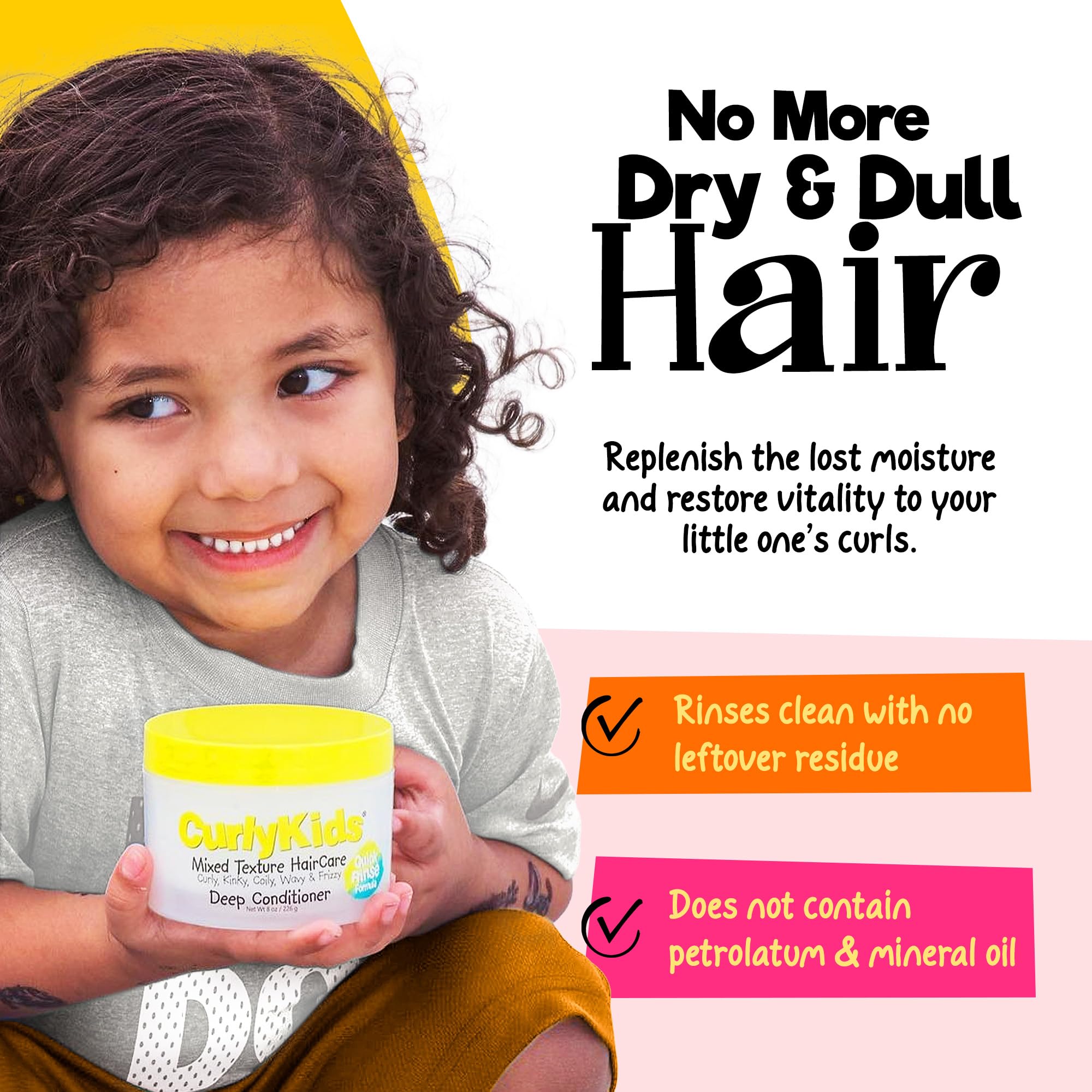 CurlyKids wash-day scene with bottle on bathroom sink