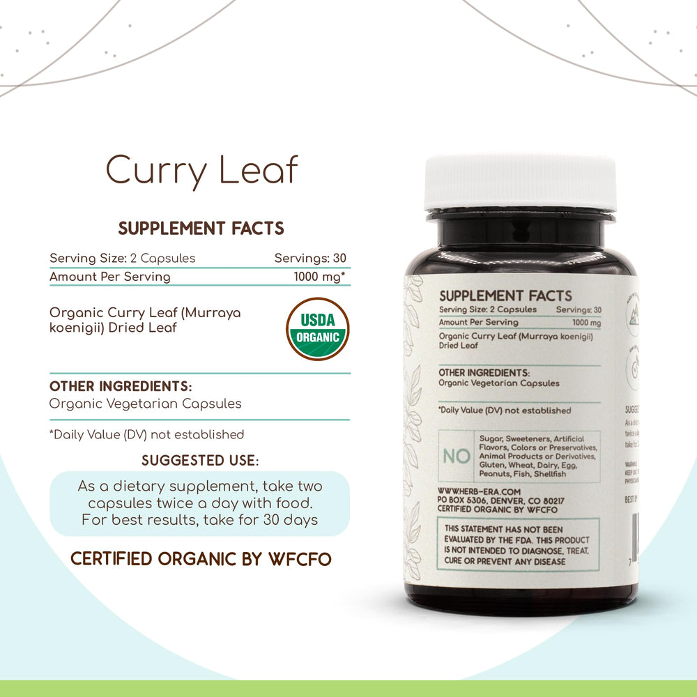 Packaging of organic curry leaf capsules