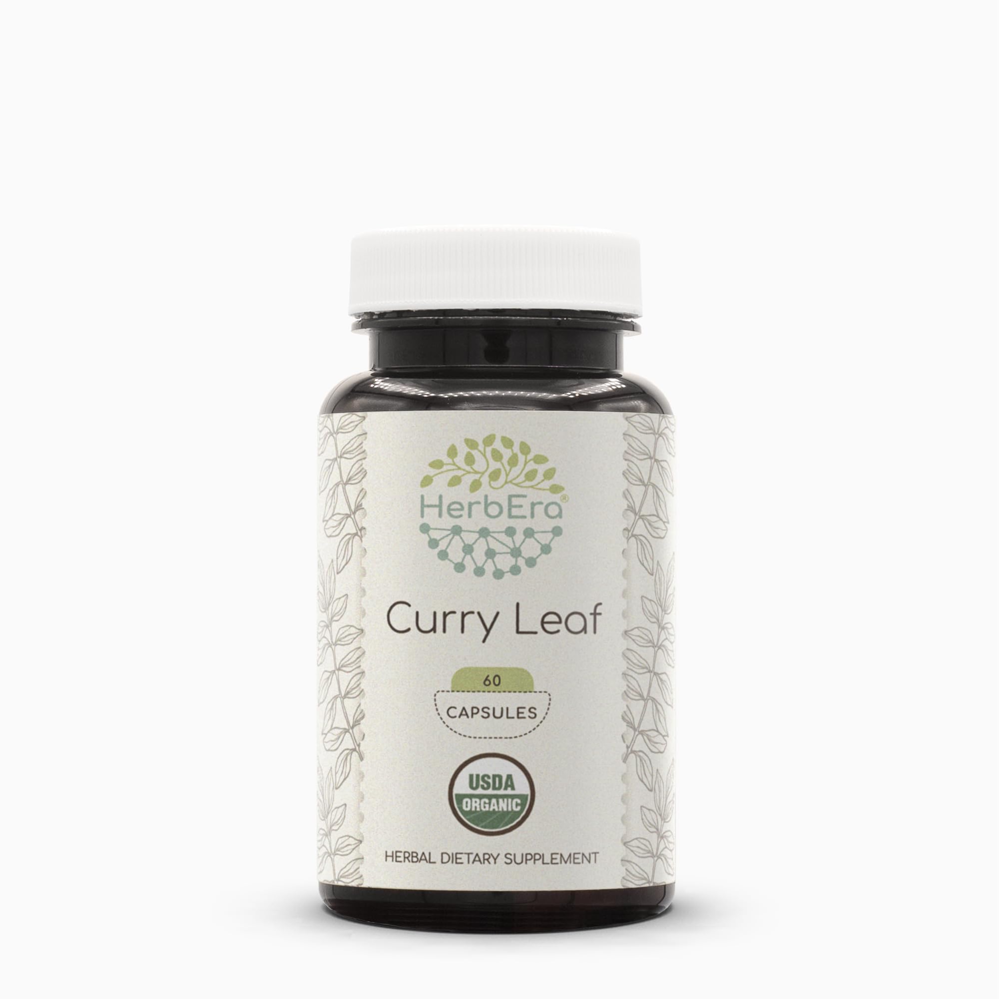 Curry Leaf USDA Organic Capsules bottle with label