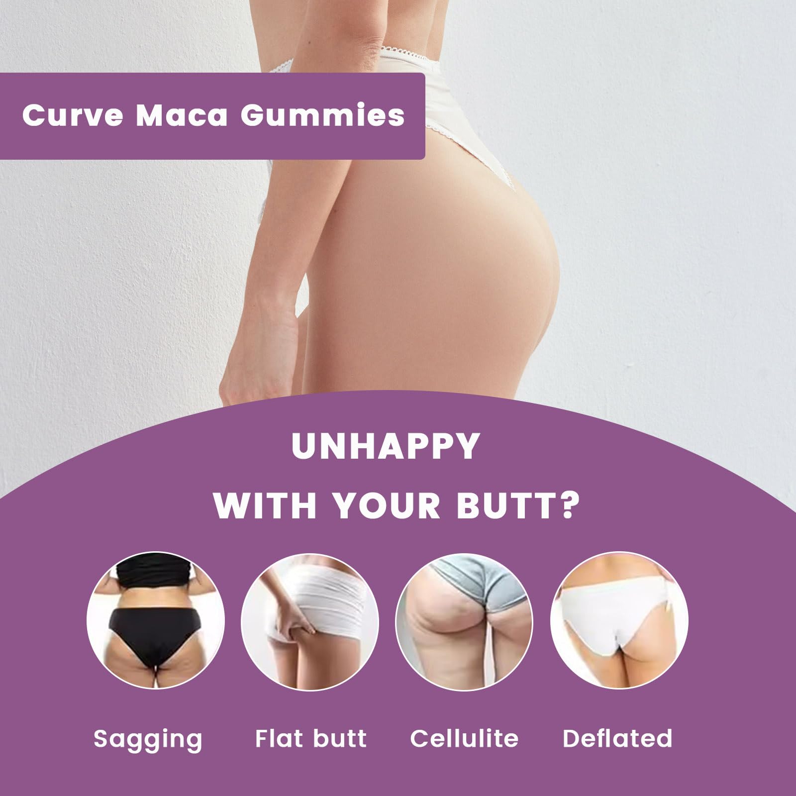 Vegan mixed fruit flavors of Curve Maca Gummies