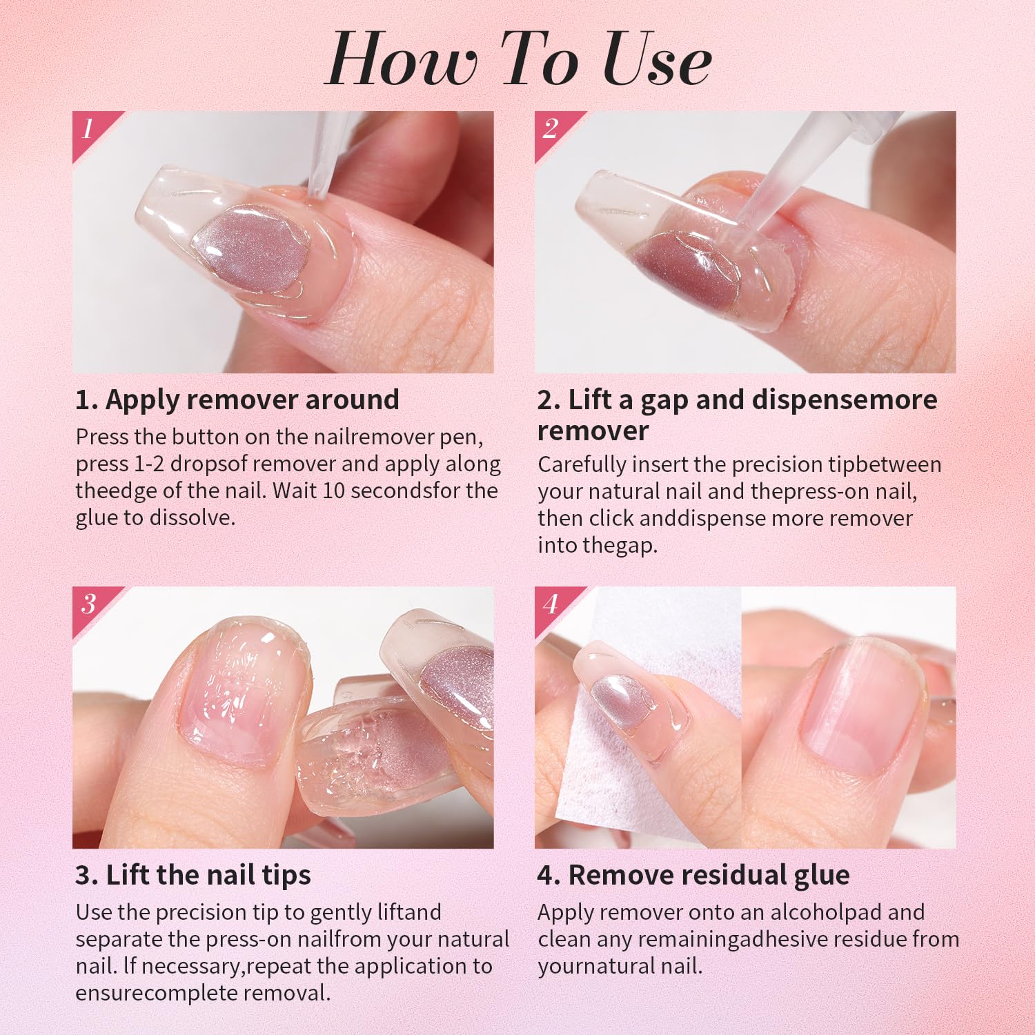 CurvLife painless removal demonstration on press-on nails
