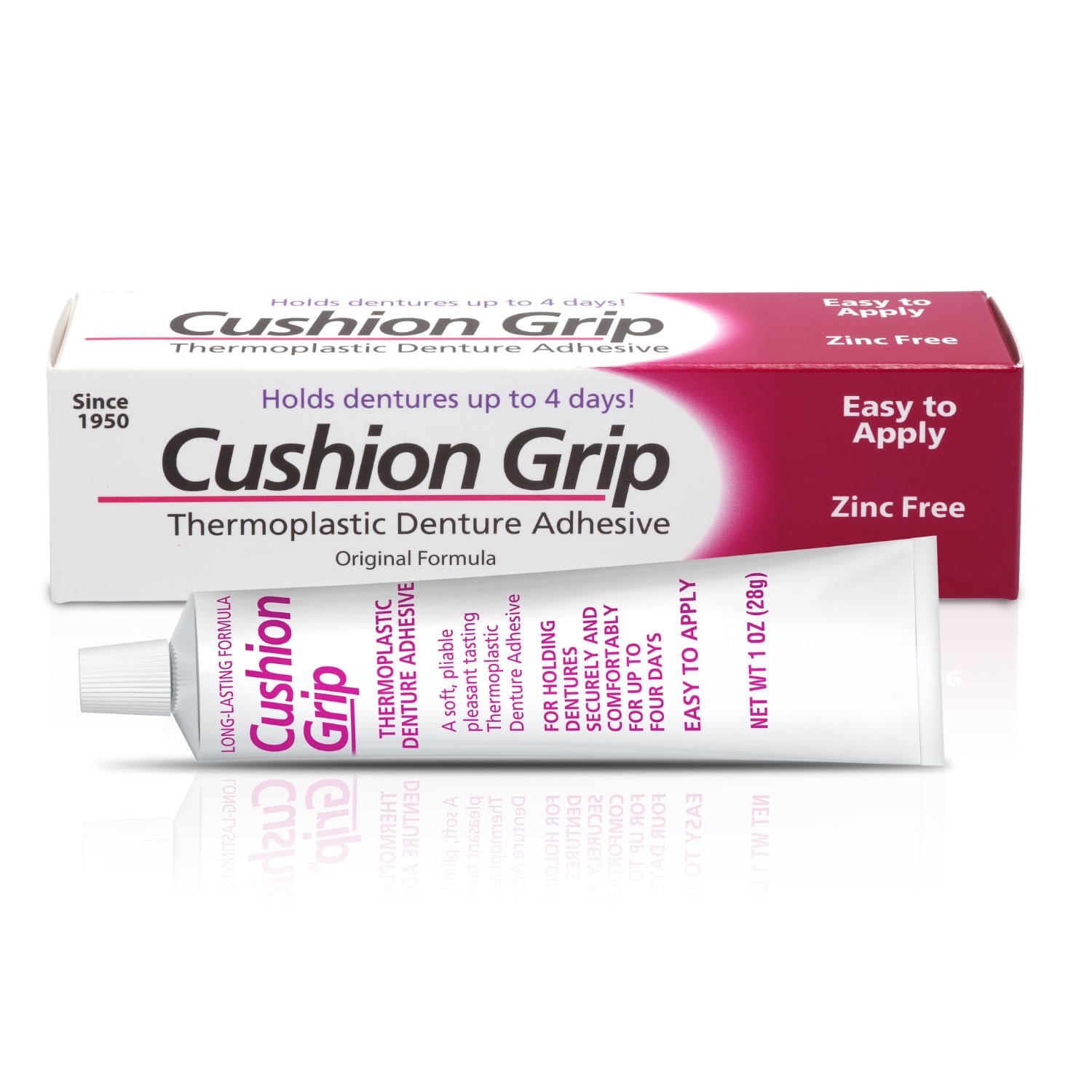 Cushion Grip denture adhesive 1oz bottle