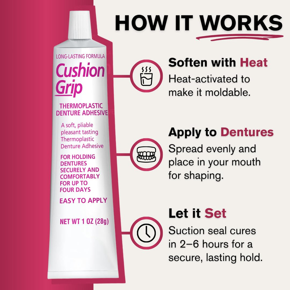 Secure fit for dentures with Cushion Grip image