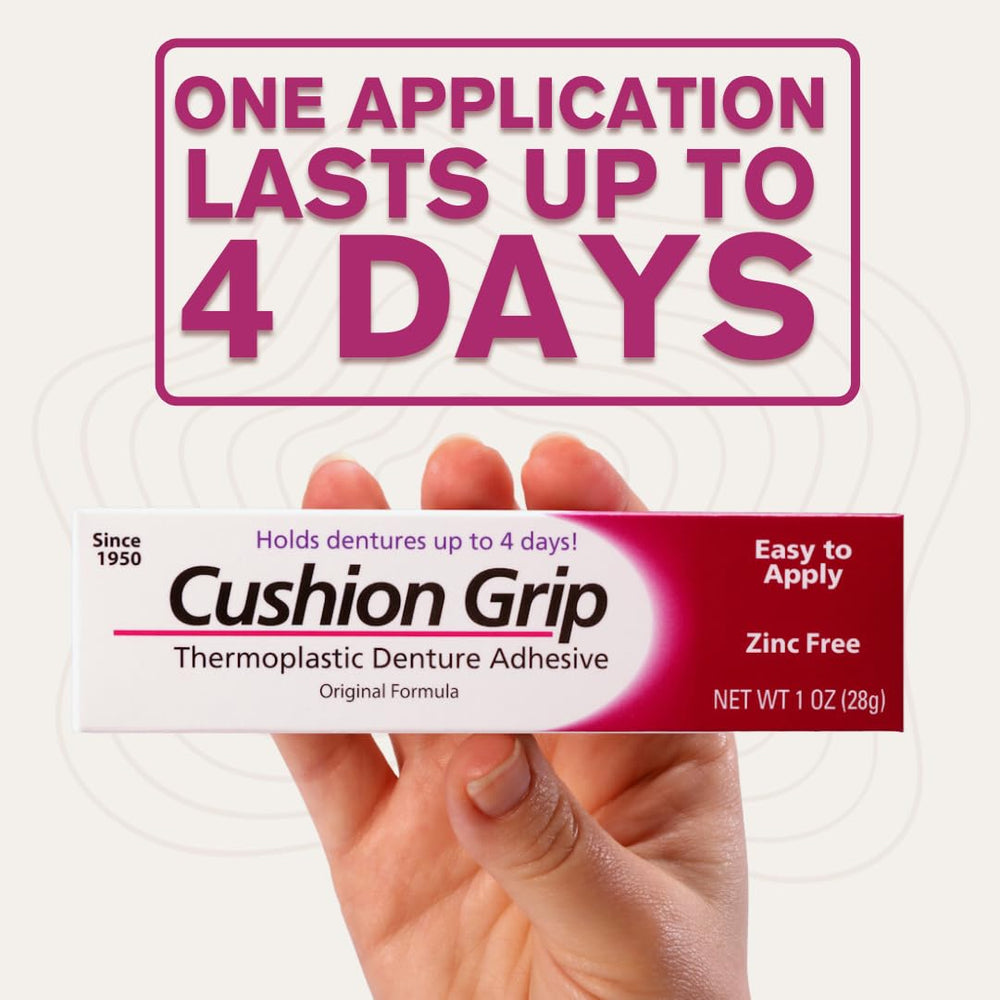Long-lasting denture refit with Cushion Grip