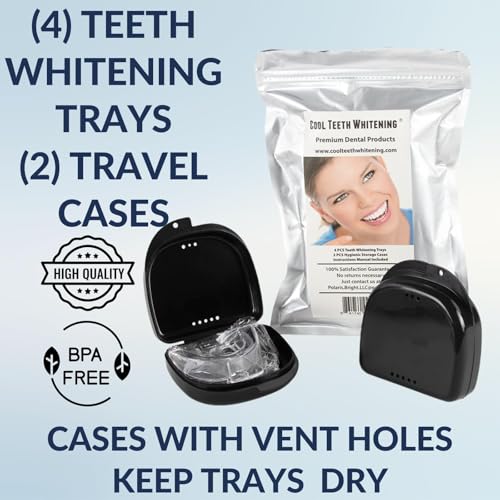 Hands demonstrating custom heat-molding fit for whitening trays.