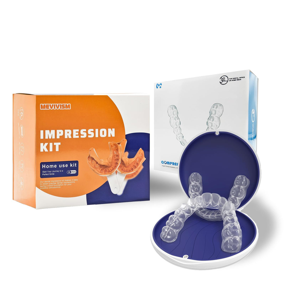Top view of a custom night guard designed for bruxism