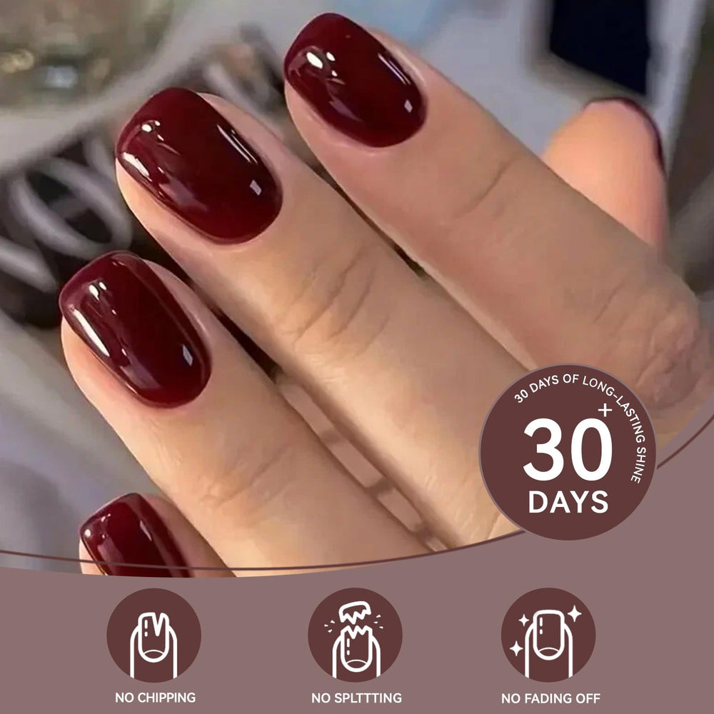 CUZIAM dark red nails glue and jelly adhesive pack for secure wear