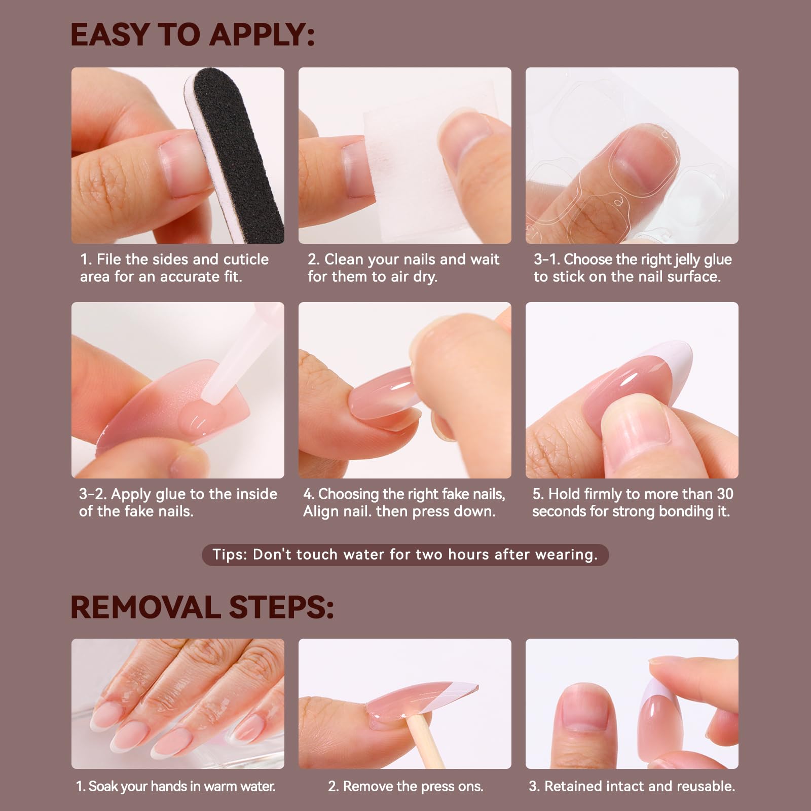 CUZIAM dark red nails packaging view for beginner-friendly kit