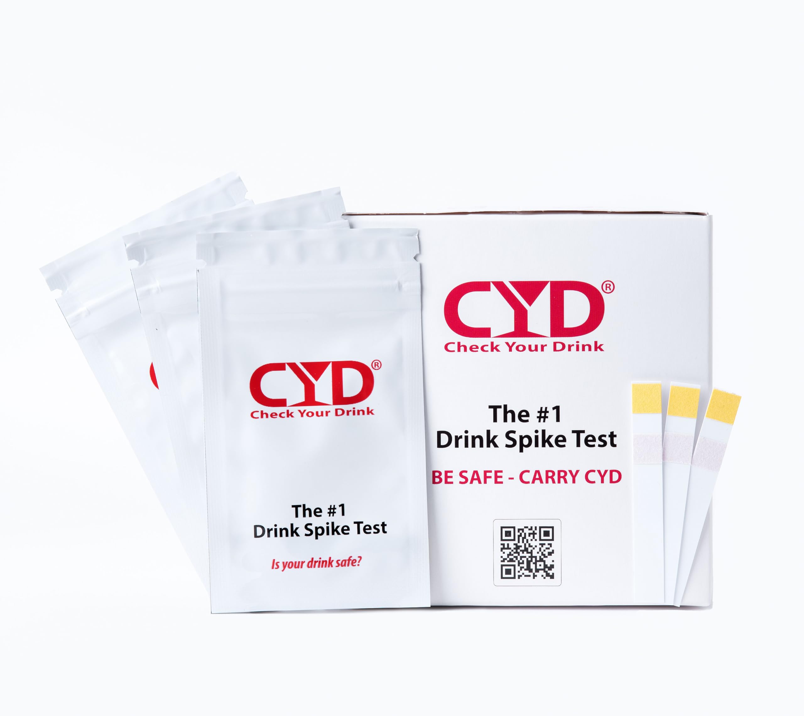 Opened CYD kit displaying 5 sealed pouches
