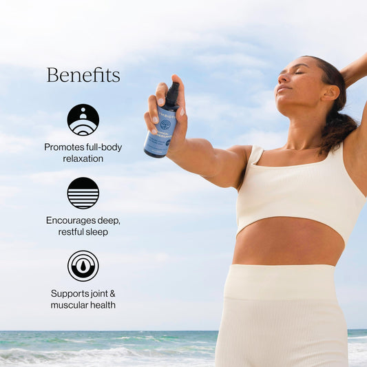 Back label showing ingredients and directions for CYMBIOTIKA Magnesium Oil Spray