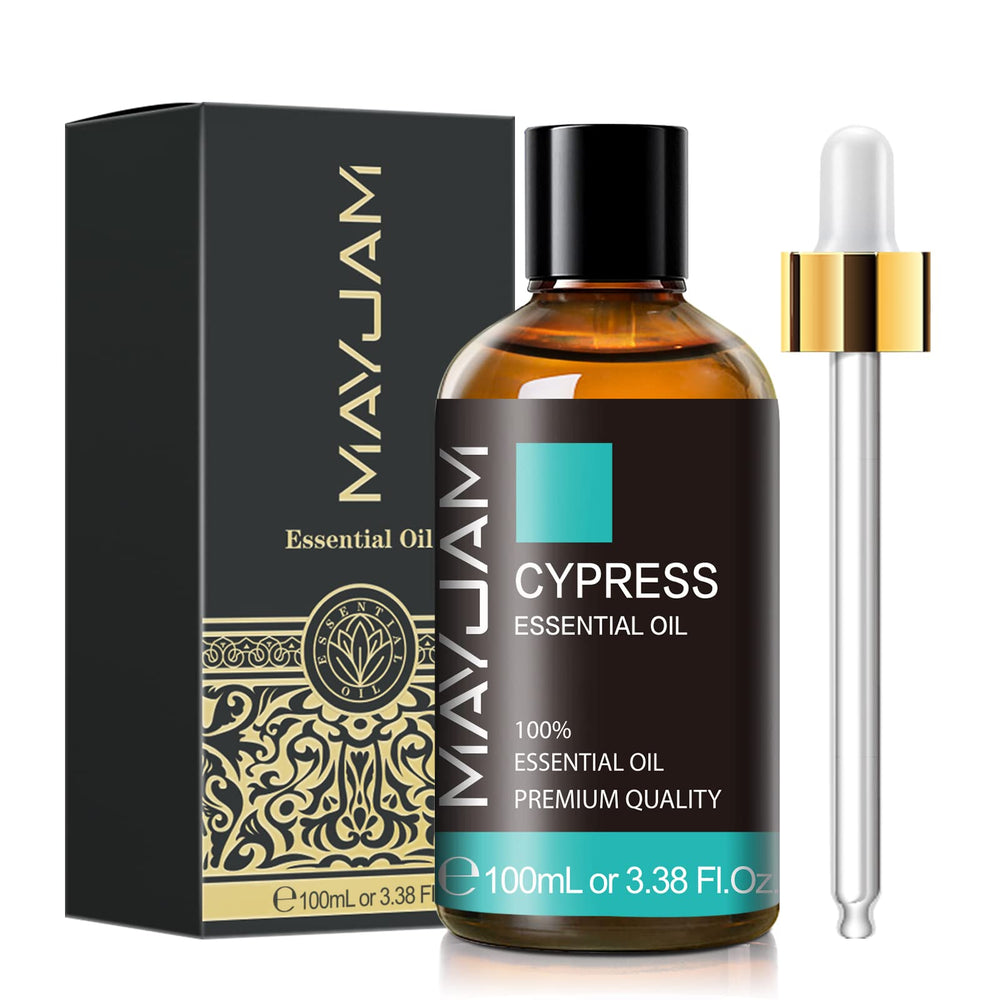 MAYJAM Cypress Essential Oil 100ml amber glass bottle