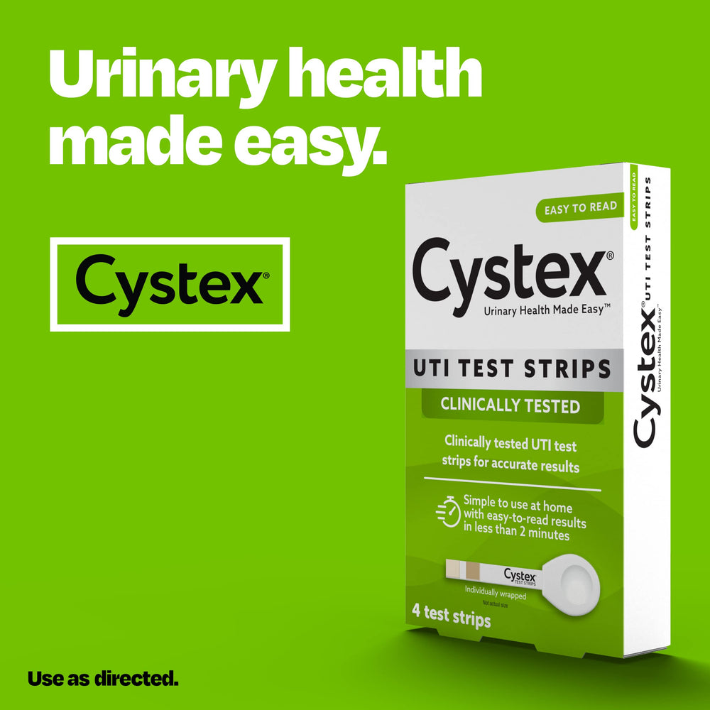Cystex UTI test strips 4-count container