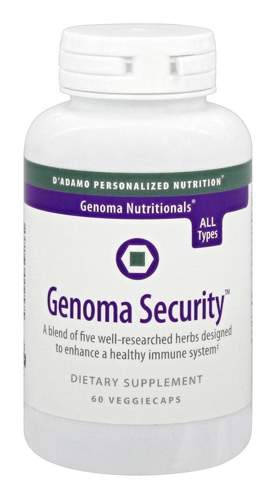 Close-up of D'Adamo Genoma Security label