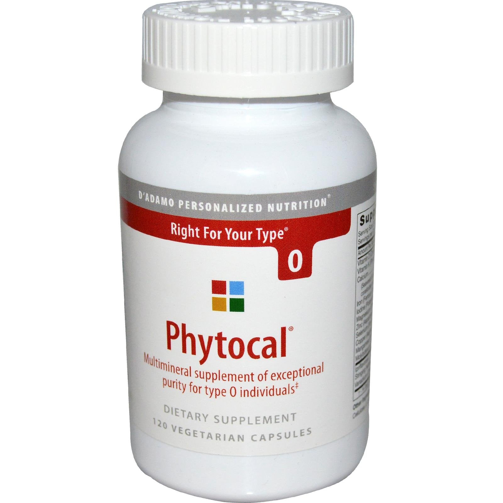 D'Adamo Phytocal O 120vcaps bottle