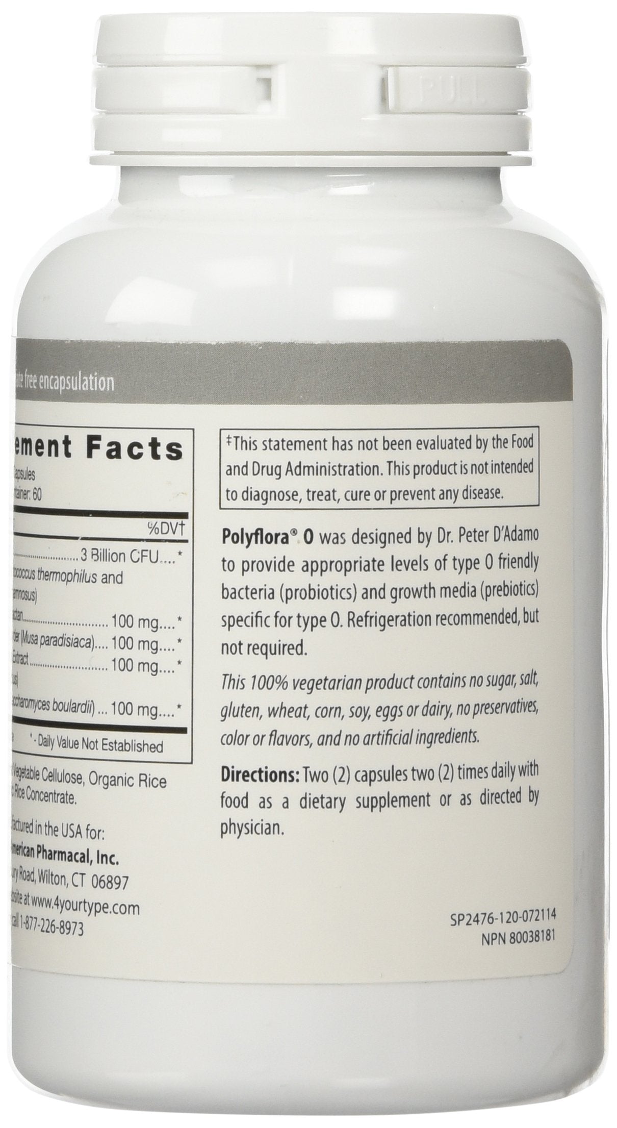 Detail of Polyflora O probiotic blend for Blood Type O