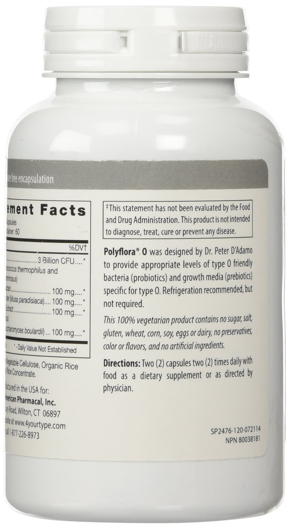 Detail of Polyflora O probiotic blend for Blood Type O