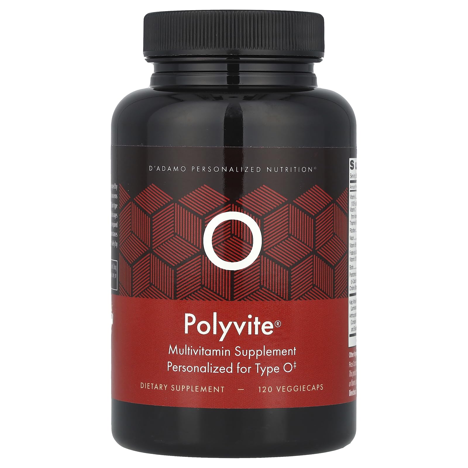 D'Adamo Polyvite O 120 VCaps bottle - front view