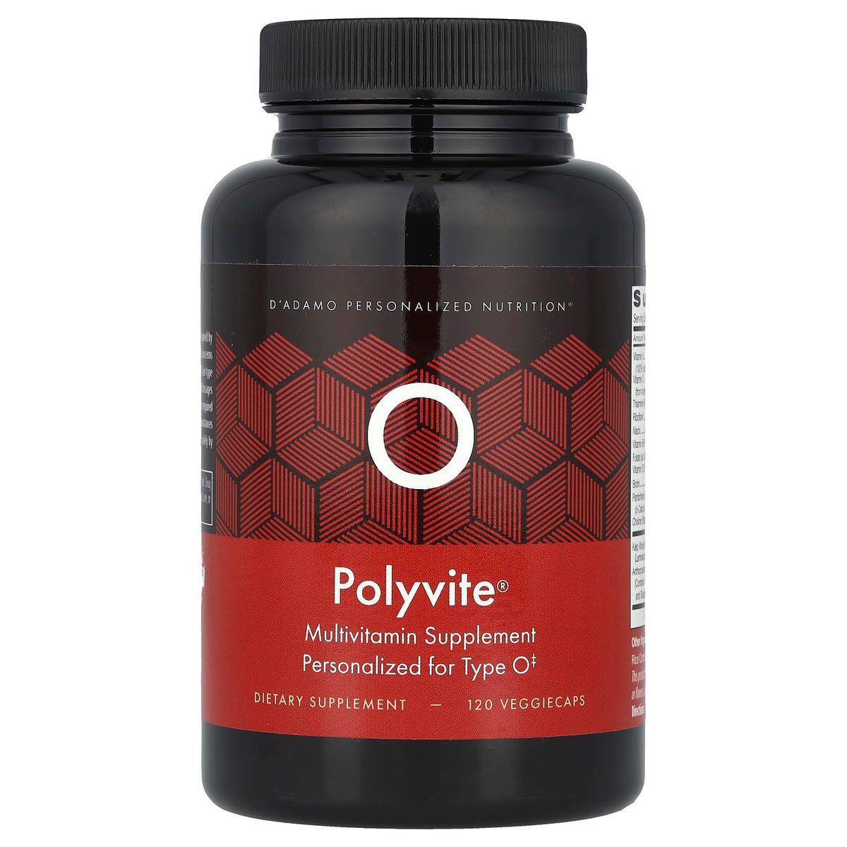 D'Adamo Polyvite O 120 VCaps bottle - front view