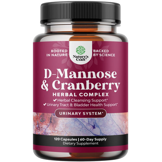 D Mannose Cranberry 1000mg capsules - front view