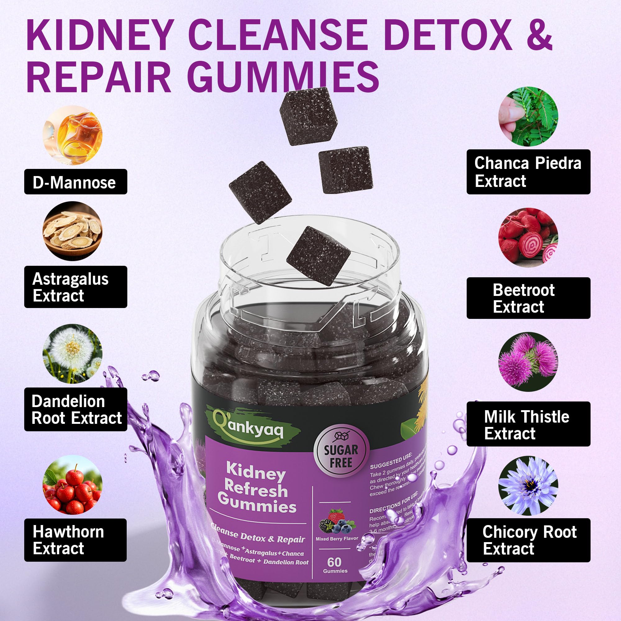 Kidney cleanse formula packaging with natural herbs