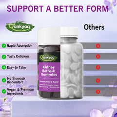 Label emphasizing vegan and sugar-free attributes of the gummies