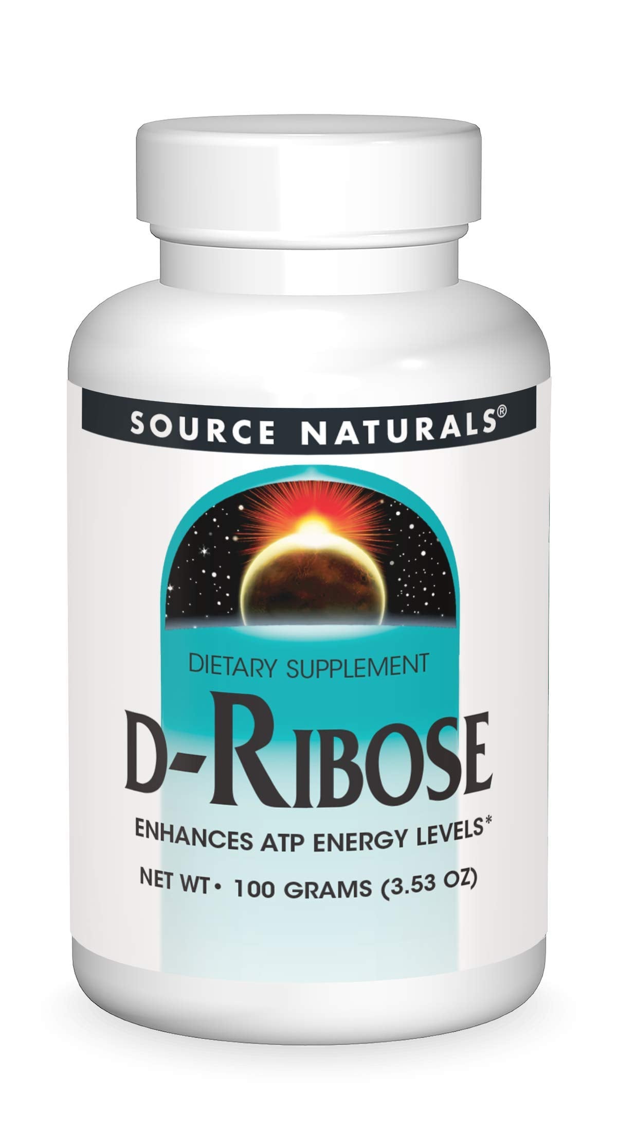 Container of Source Naturals D-Ribose 100 g powder