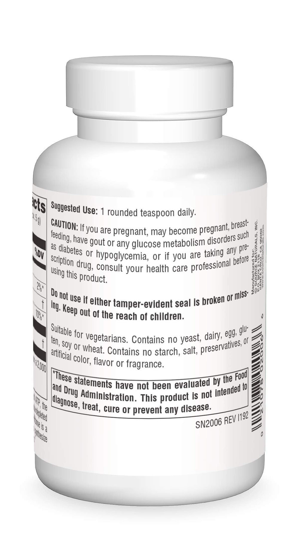 D-Ribose powder with a rounded teaspoon scoop (approx. 5.2 g)
