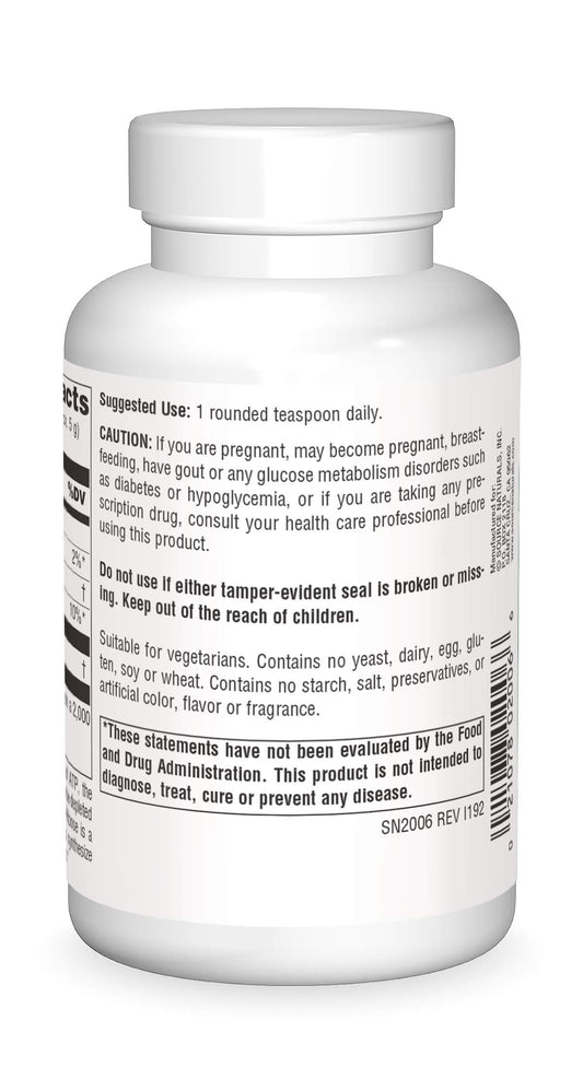 D-Ribose powder with a rounded teaspoon scoop (approx. 5.2 g)