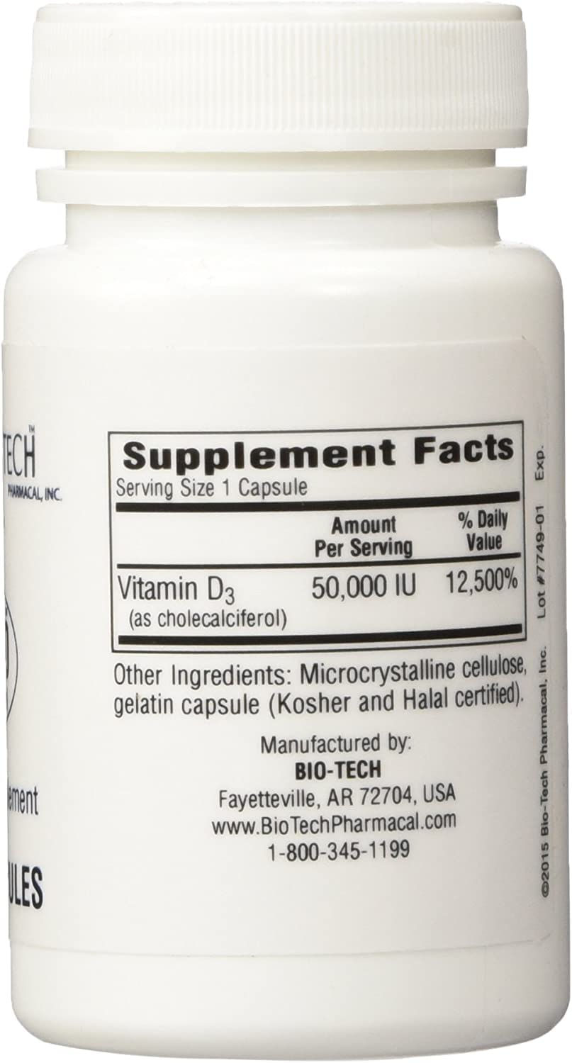 Front label of D3-50 50,000iu bottle