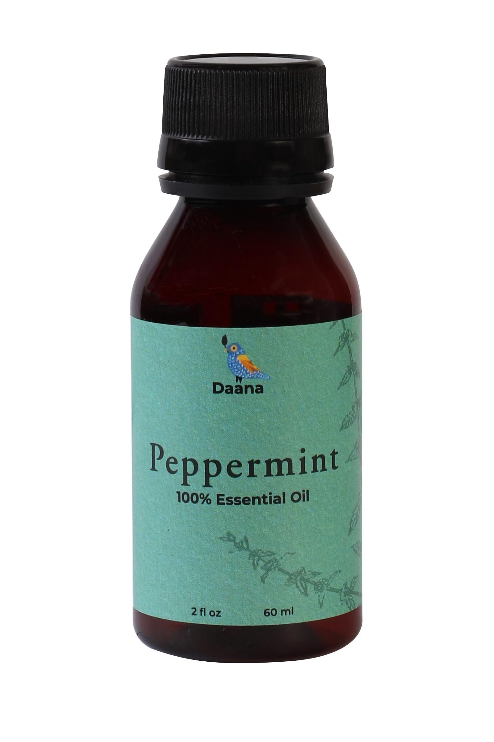 DAANA Peppermint Essential Oil bottle 2oz ready for aromatherapy and skincare