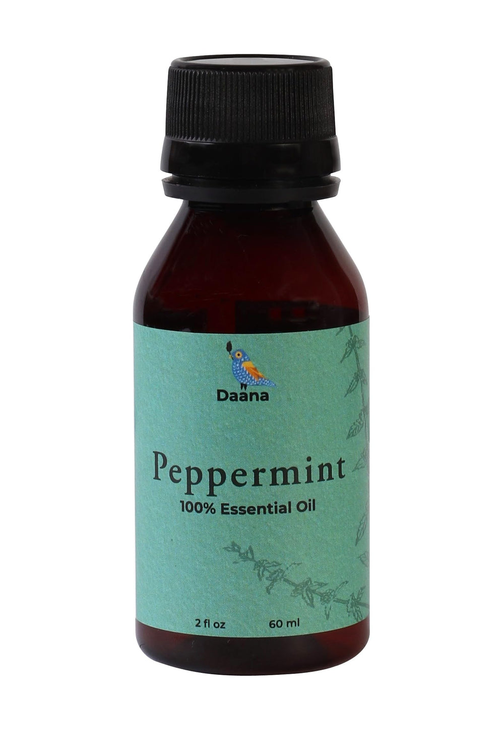 DAANA Peppermint Essential Oil bottle 2oz ready for aromatherapy and skincare