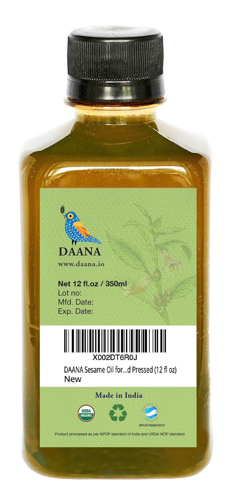 DAANA sesame oil used before shaving for smoother razor glide