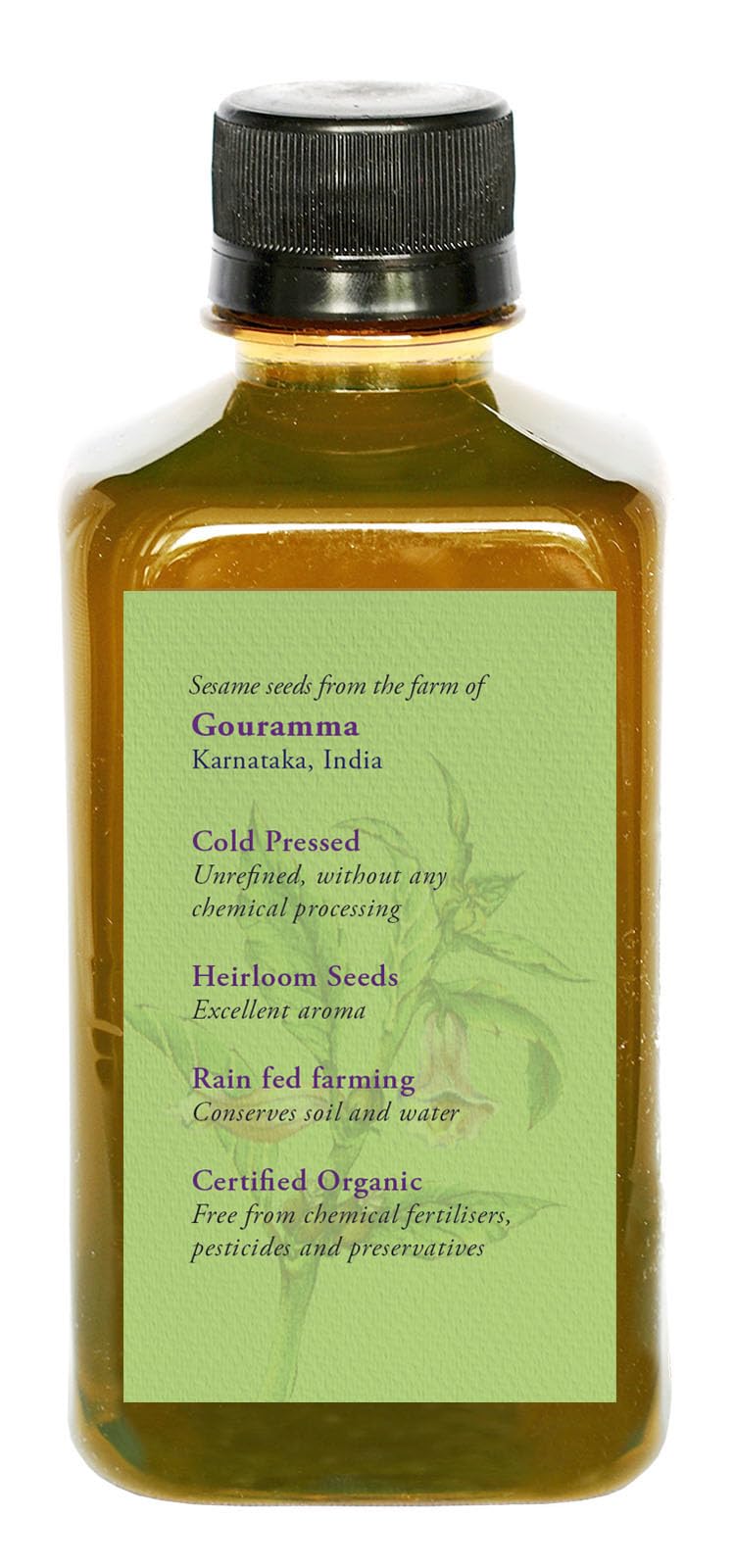 DAANA sesame oil being poured, a natural moisturizer