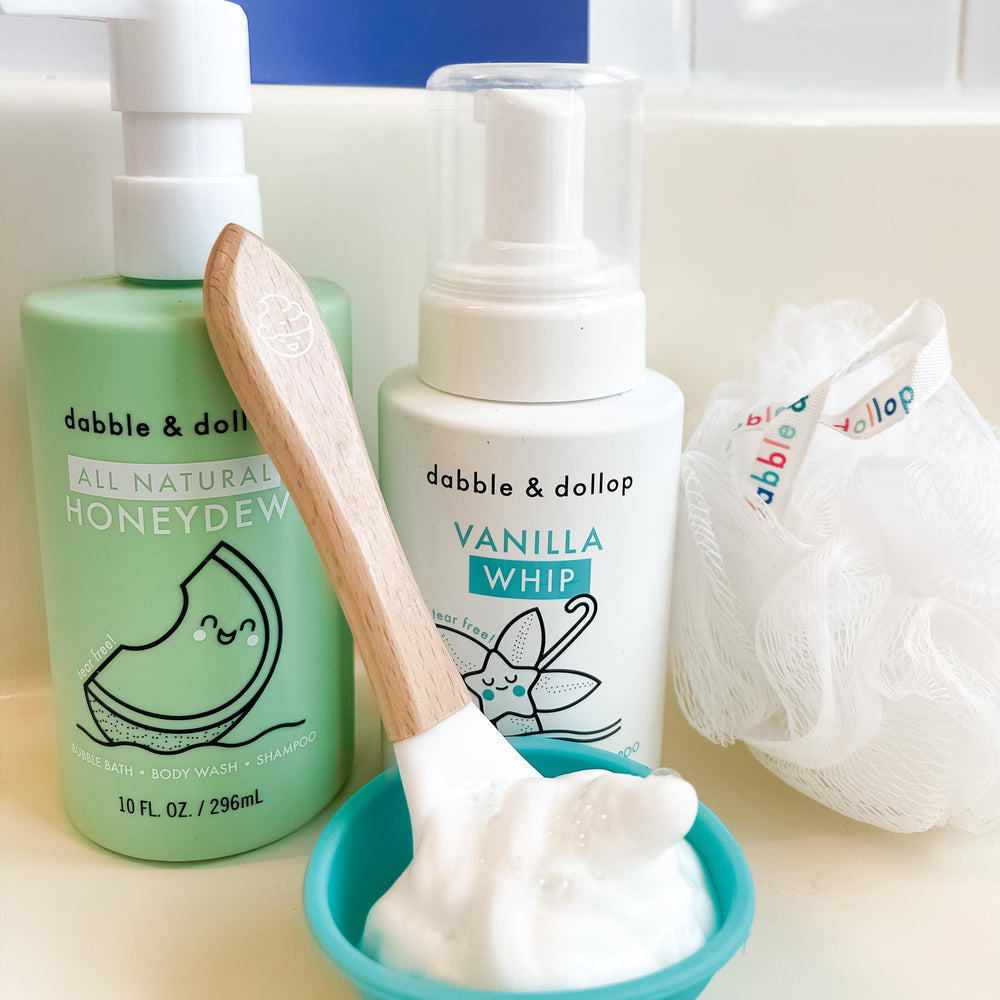 3-in-1 bath, wash and shampoo packaging for kids
