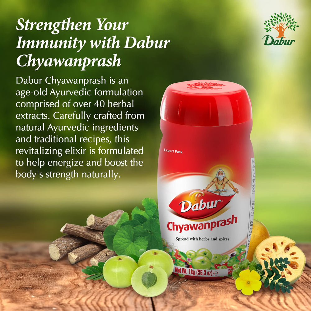 Close-up of Dabur Chyawanprash Spread jar label