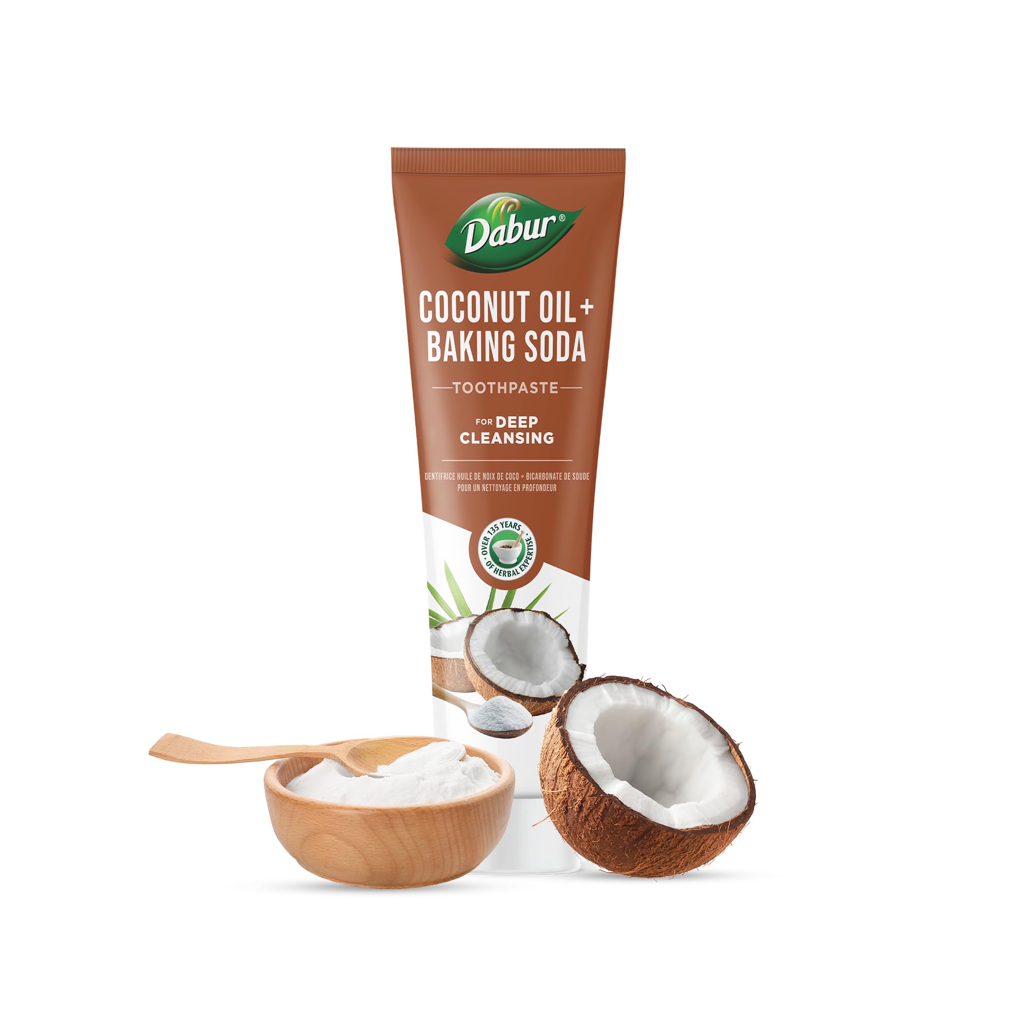 Front view of Dabur Coconut Oil Baking Soda Toothpaste 100 ml