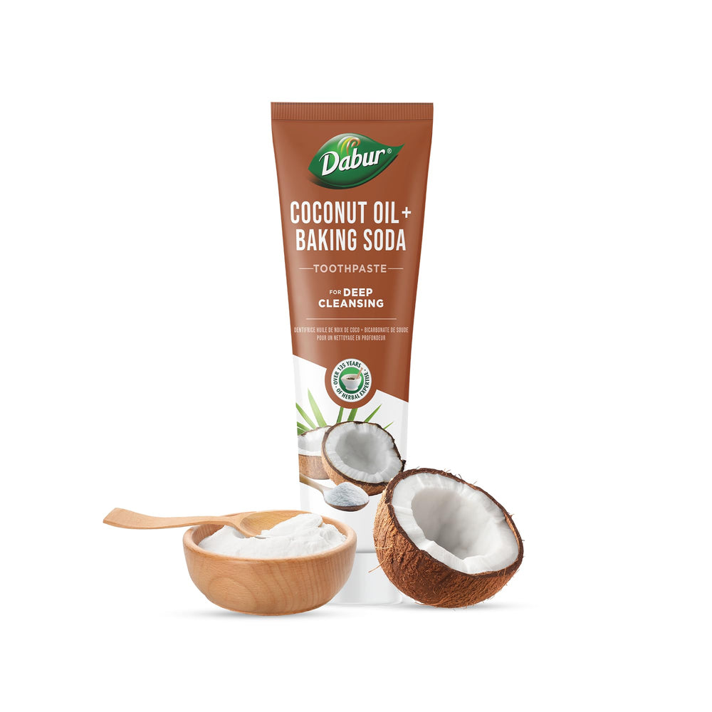 Front view of Dabur Coconut Oil Baking Soda Toothpaste 100 ml