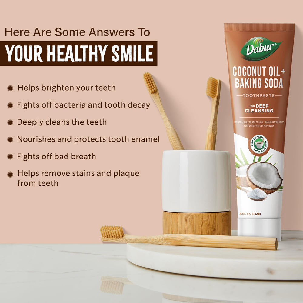 Illustration of coconut oil and baking soda for enamel whitening