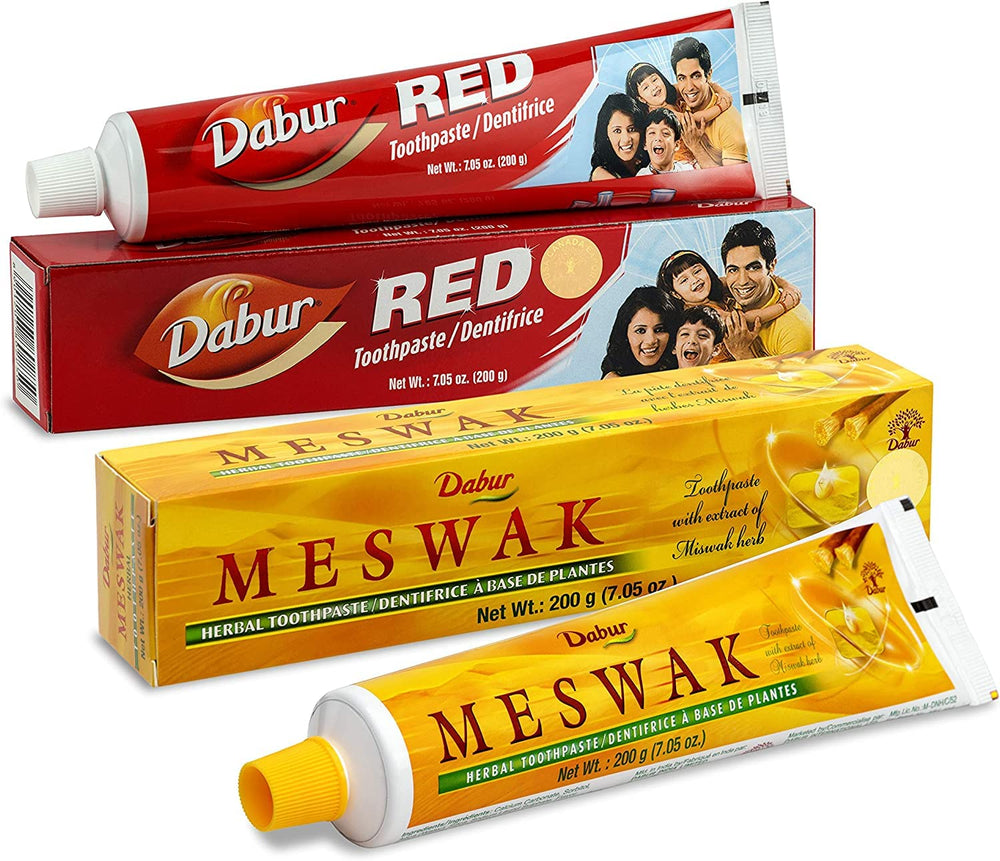Toothpaste being squeezed onto a brush highlighting Miswak ingredients