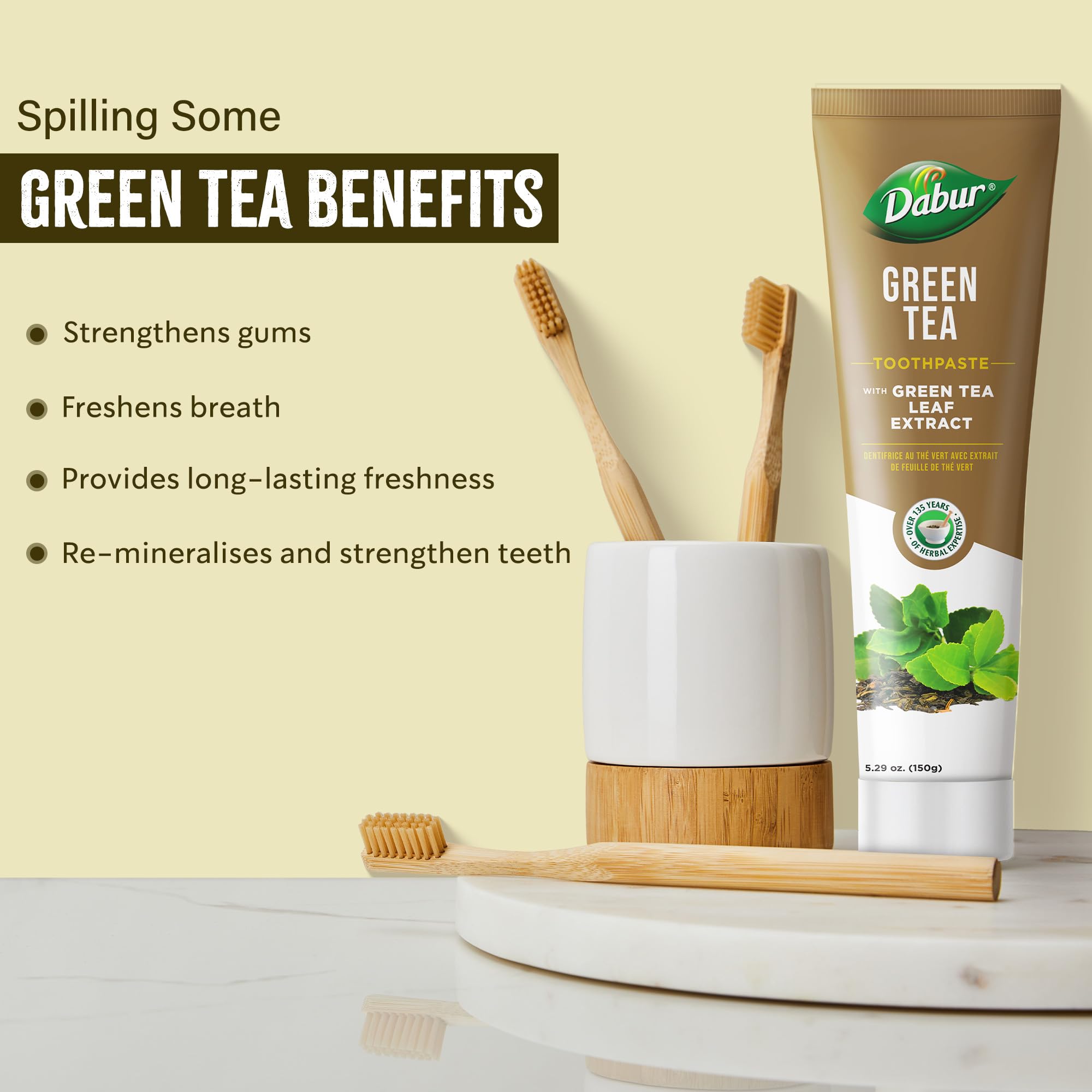 Close-up of natural green tea ingredients