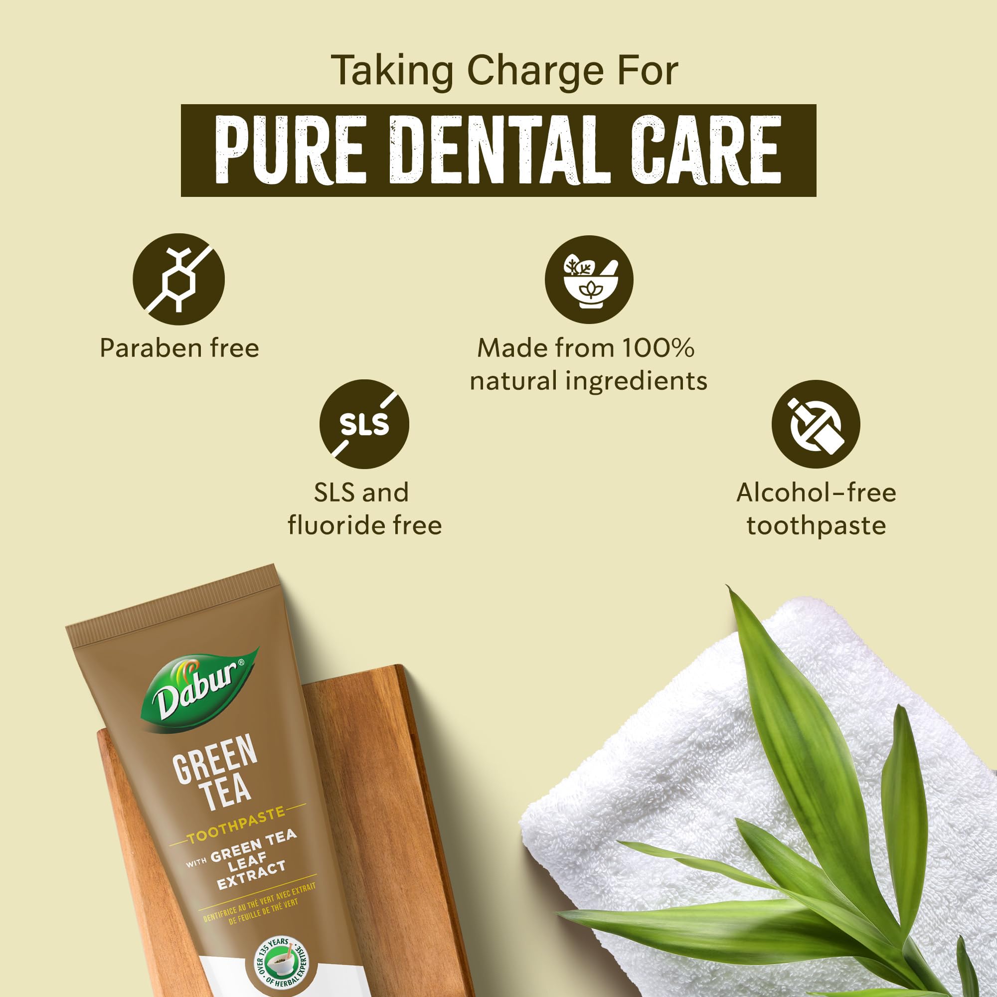 Minty freshness visual for Dabur Green Tea Toothpaste