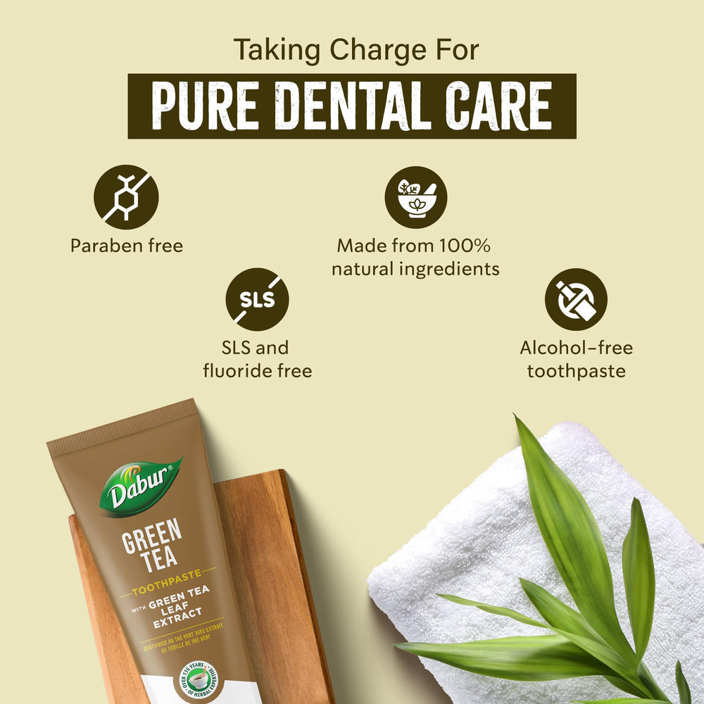 Minty freshness visual for Dabur Green Tea Toothpaste