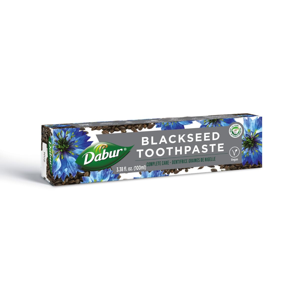 Front view of Dabur Herbal Toothpaste with Black Seed 100ml Pack of 3