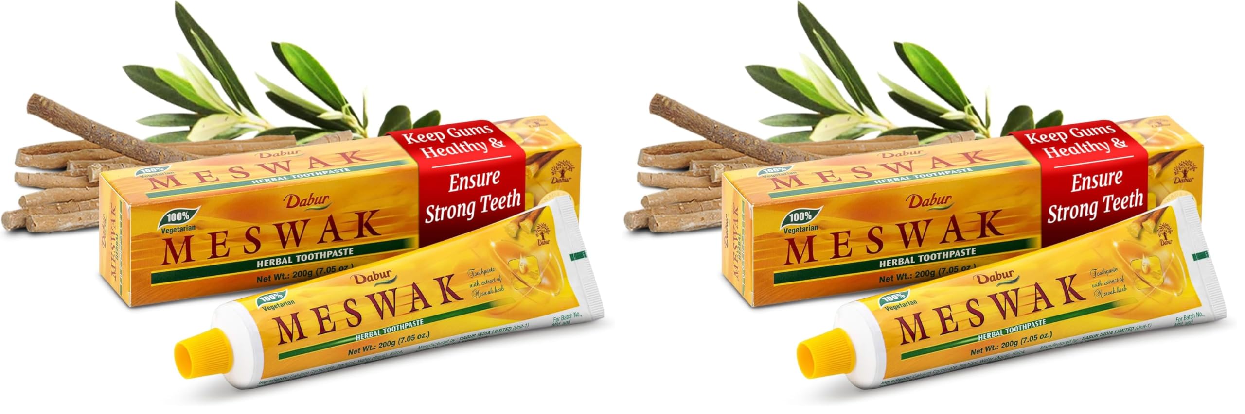 Dabur Meswak Toothpaste Pack of 2 200g - front view