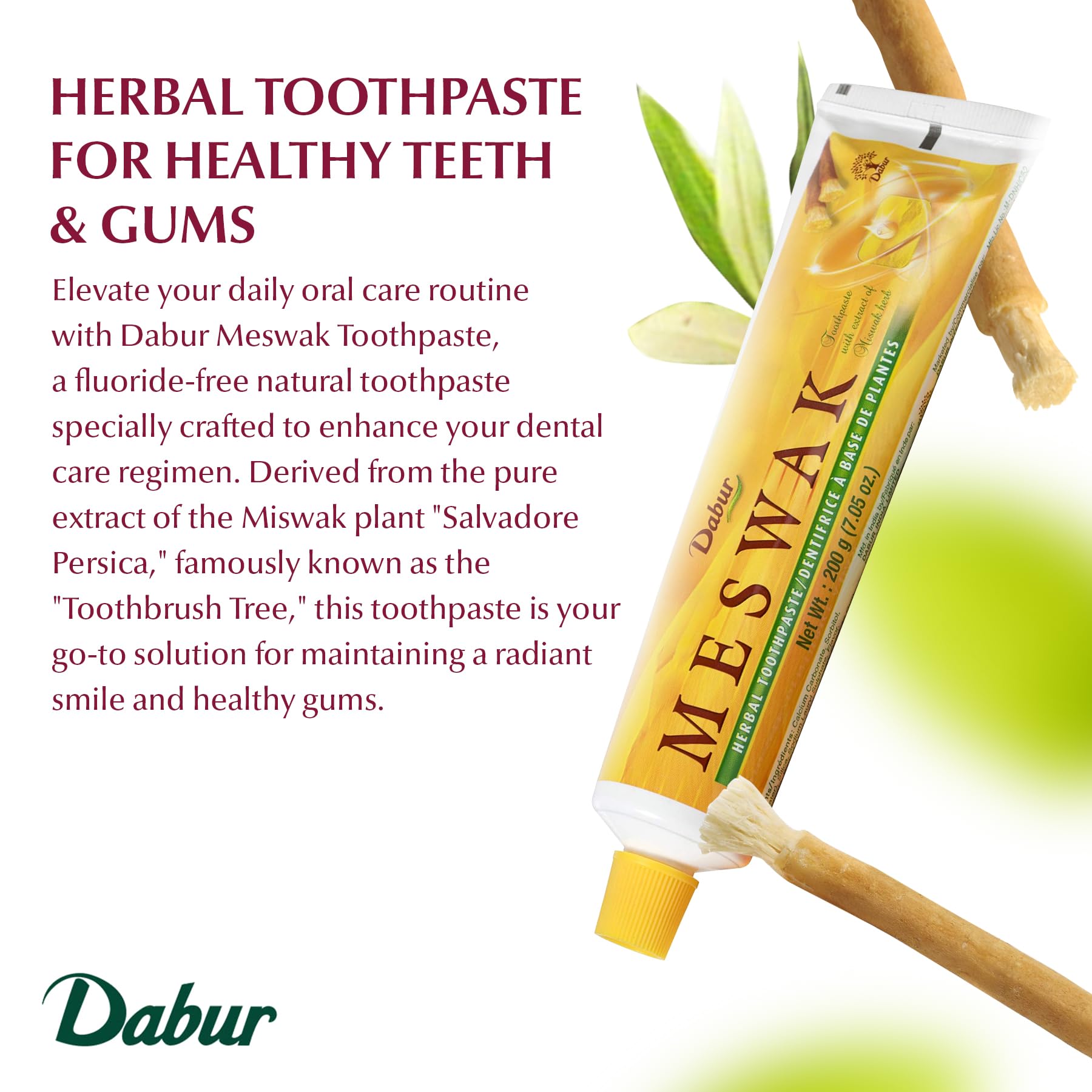 Dabur Meswak toothpaste box packaging and branding