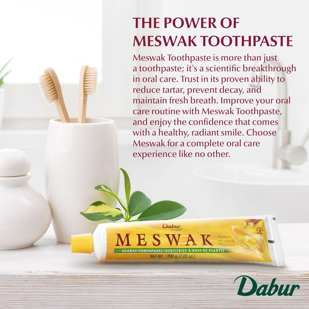 Tube of Dabur Meswak toothpaste with Miswak extract