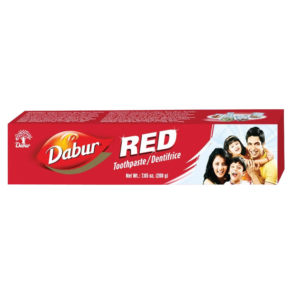 Front view of Dabur Red Toothpaste 200g packaging