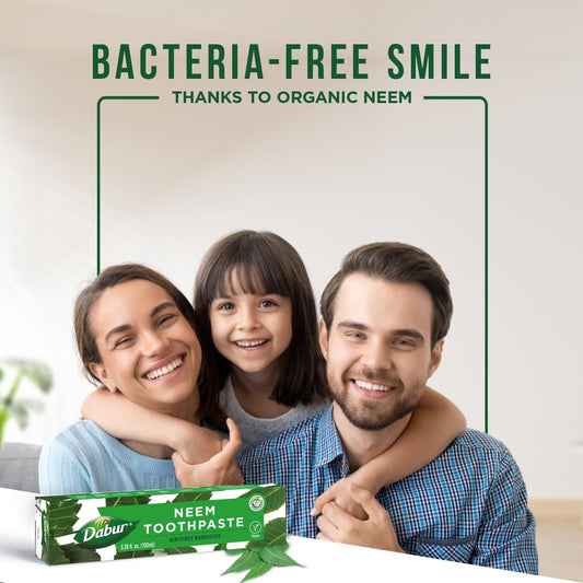 Pack of 3 Dabur Neem toothpaste tubes - 100ml each