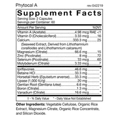 Phytocal A bottle for Blood Type A - part of D'Adamo Optimal Health Stack