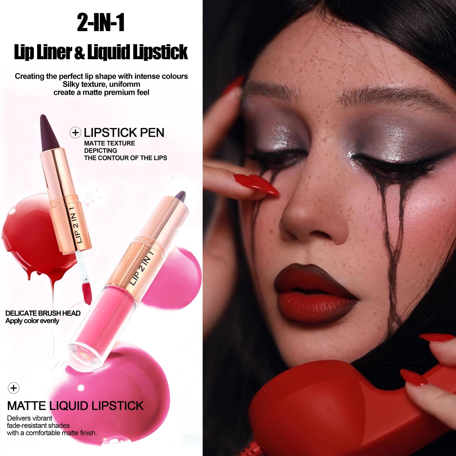 Daeuwiutr liquid lipstick applicator delivers smooth coverage and velvet matte finish.